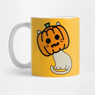 Spooky Pumpkin Mask Cat Mug